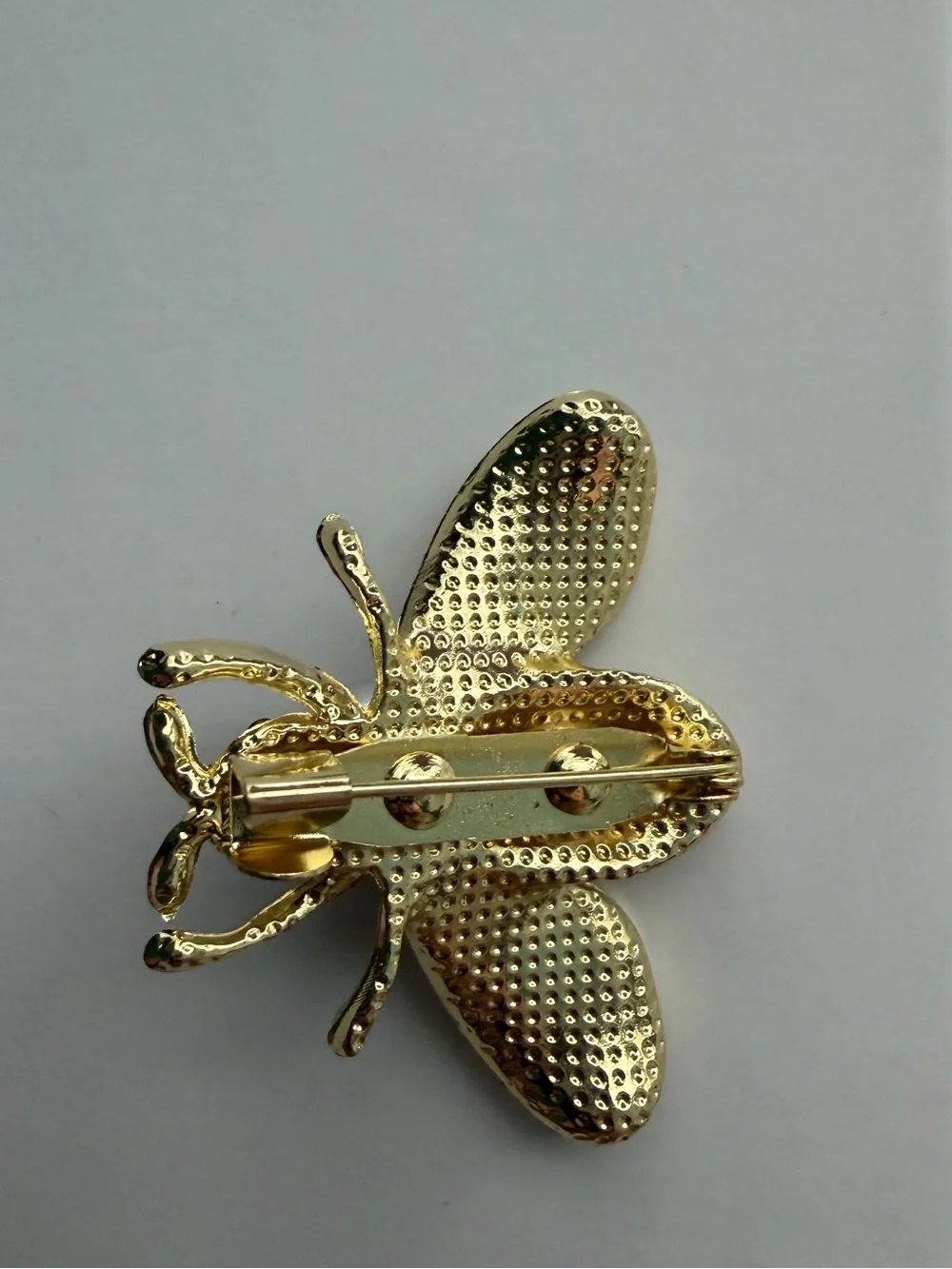 Boutique GoldTone Faux Pearl and Rhinestone Bee Brooch